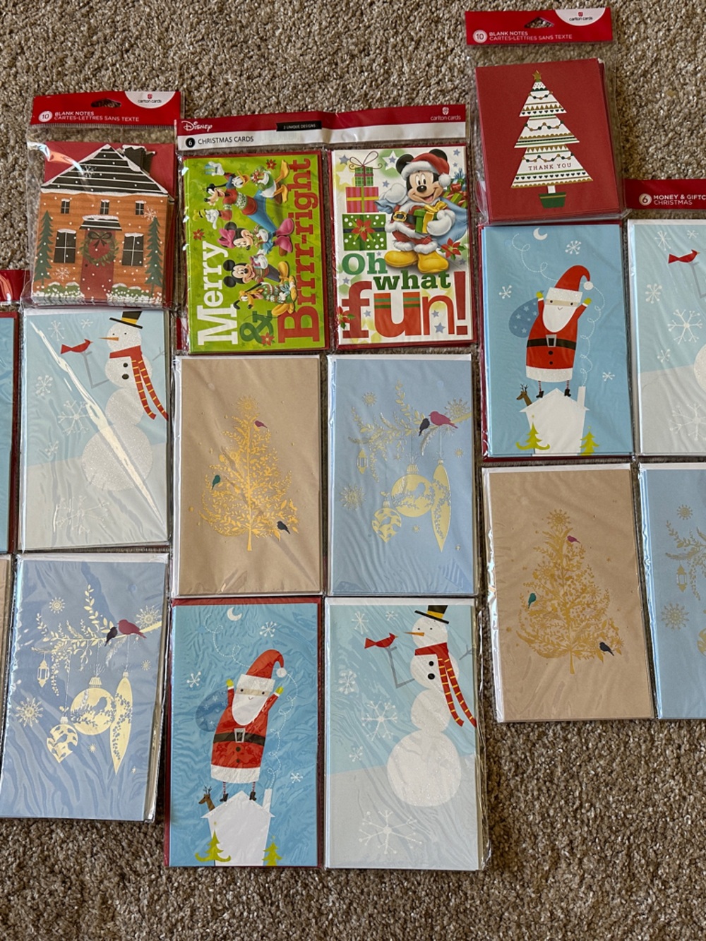 Carlton Cards Christmas Assortment - Red, Blue, Gold, Tan, White